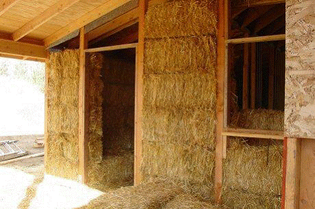 Infill straw bale construction